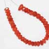Natural Orange Carnelian Faceted Roundel Beads Strand Length 6 Inches and Size 6mm to 10mm approx.